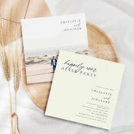 Glück für immer nach dem Party Elopement Elfenbein Einladung