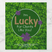 Glück für Kunden wie Sie | St. Partrick's Day Weinetikett (Einzelnes Label)