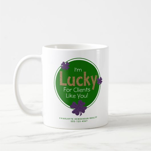 Glück für Kunden wie Sie St. Patrick's Day Kaffeetasse (Links)