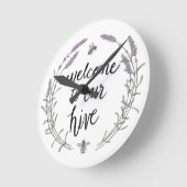 Glück für Zuhause-Worte II | Willkommen in unserem Runde Wanduhr (Winkel)