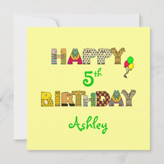 Glück ___Geburtstag - Individuelle Name/Datum Part Einladung (Vorderseite)