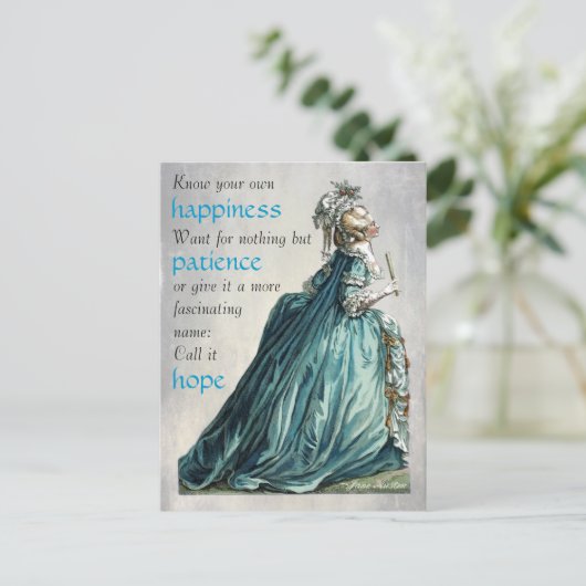 Glück-Geduld-Hoffnung Postkarte (Stehend Vorderseite)