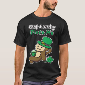 Glück gehabt Drück mich Glück Kleeblatt St. Patric T-Shirt