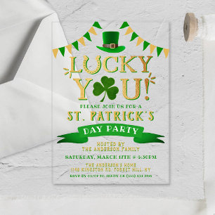Glück gehabt! St. Patrick's Day Party Acryleinladungen