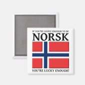 Glück genug, um Norsk Magnet zu sein (Vorderseite/Rückseite)
