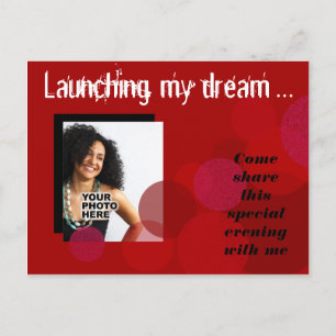 Glück-Geschäfts-Mitteilungs-Einladung (rot) Einladungspostkarte