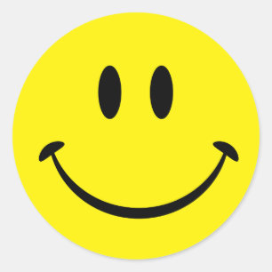 Glück-Gesicht Runder Aufkleber