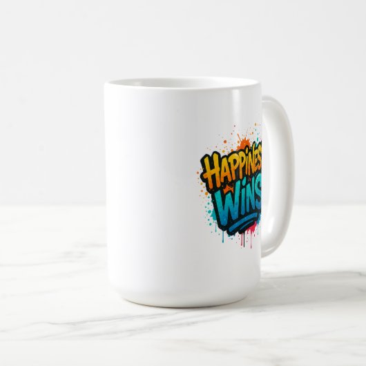 Glück gewinnt Graffiti-Design Kaffeetasse (VorderseiteRechts)