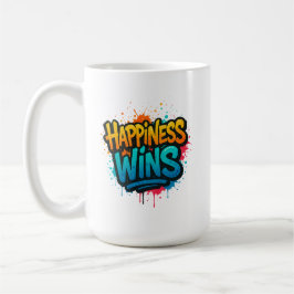Glück gewinnt Graffiti-Design Kaffeetasse