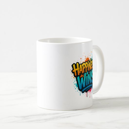 Glück gewinnt Graffiti-Design Kaffeetasse (VorderseiteRechts)