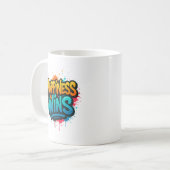 Glück gewinnt Graffiti-Design Kaffeetasse (Vorderseite Links)