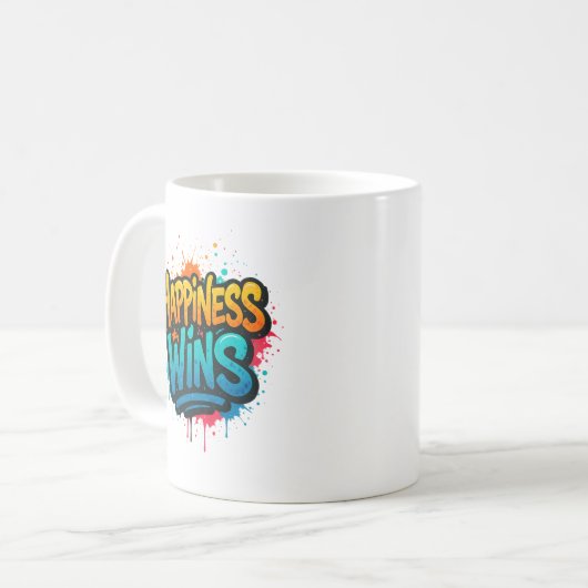Glück gewinnt Graffiti-Design Kaffeetasse (Vorderseite Links)
