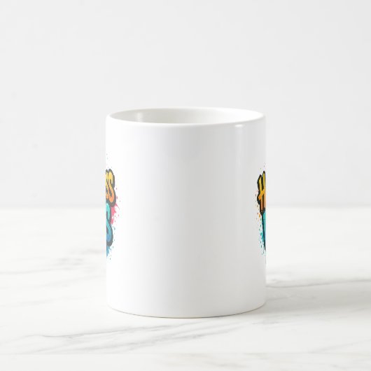 Glück gewinnt Graffiti-Design Kaffeetasse (Mittel)