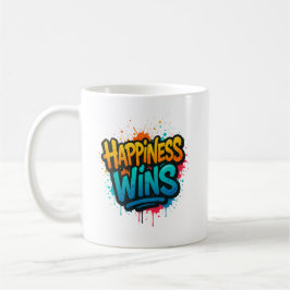 Glück gewinnt Graffiti-Design Kaffeetasse