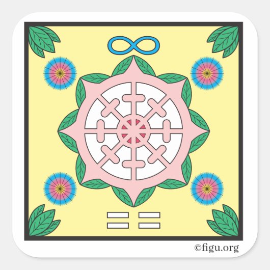 Glück/Glück Quadratischer Aufkleber (Vorderseite)