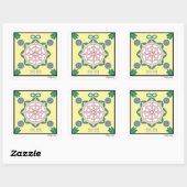 Glück/Glück Quadratischer Aufkleber (Blatt)