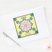 Glück/Glück Quadratischer Aufkleber (Umschlag)