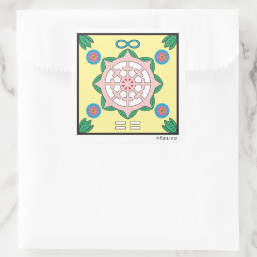 Glück/Glück Quadratischer Aufkleber (Tasche)