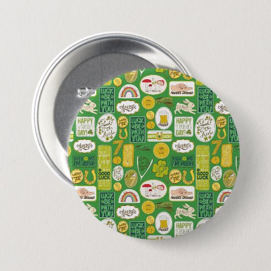 Glück-glückliche Iren Button (Vorne & Hinten)