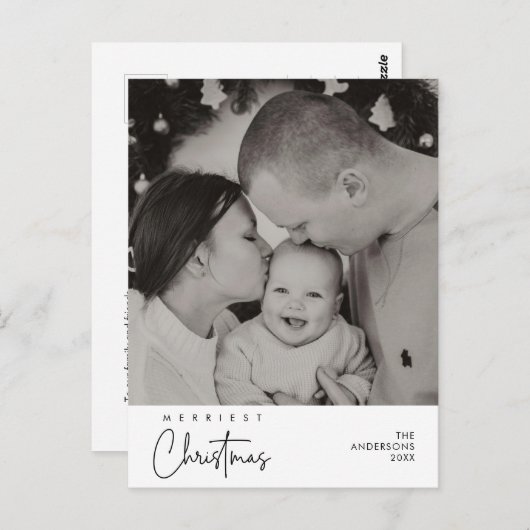 Glück Gruß frohe Weihnachten Familie Foto Postkarte (Vorne/Hinten)