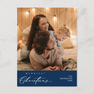 Glück Gruß frohe Weihnachten Familie Foto Postkarte