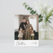 Glück Gruß frohe Weihnachten Familie Foto Postkarte (Stehend Vorderseite)