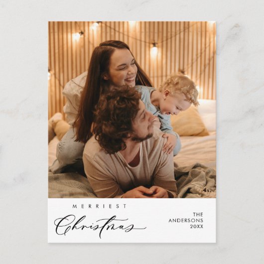 Glück Gruß frohe Weihnachten Familie Foto Postkarte (Vorderseite)