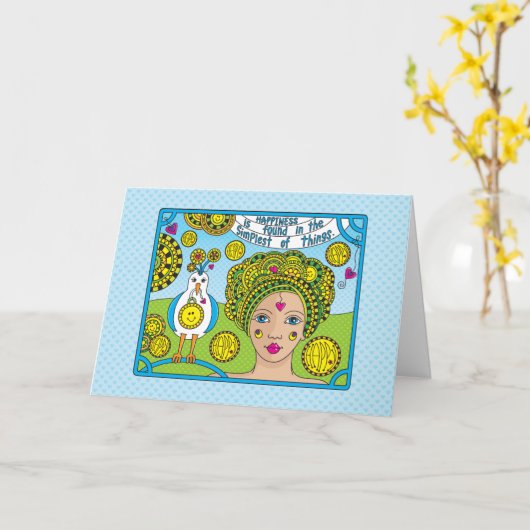 Glück_Gruß Karte (Gelbe Blume)