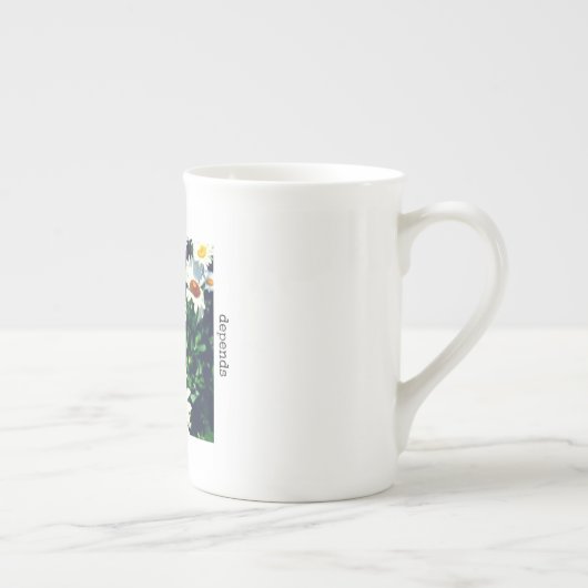 "Glück hängt nach uns selbst" Knochen-China-Tasse Porzellantasse (Rechts)