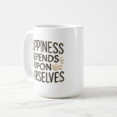 Glück hängt von uns selbst ab kaffeetasse (Vorderseite Links)