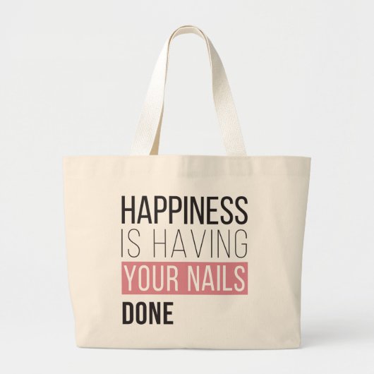 Glück hat Ihre getanen Nägel Jumbo Stoffbeutel (Vorne)