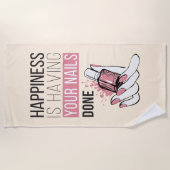 Glück hat Ihre getanen Nägel Strandtuch (Vorderseite)