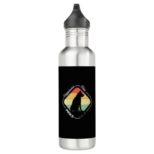Glück hat Paws-Design Edelstahlflasche (Rechts)