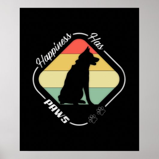 Glück hat Paws-Design Poster (Vorne)