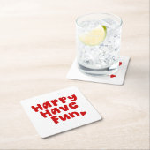 Glück hat Spaß Rechteckiger Pappuntersetzer (Vor Ort)