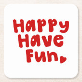 Glück hat Spaß Rechteckiger Pappuntersetzer (Vorderseite)