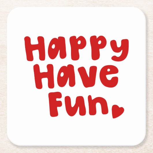 Glück hat Spaß Rechteckiger Pappuntersetzer (Vorderseite)