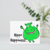 Glück Hippo - Postkarte (Stehend Vorderseite)