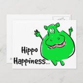 Glück Hippo - Postkarte (Vorne/Hinten)