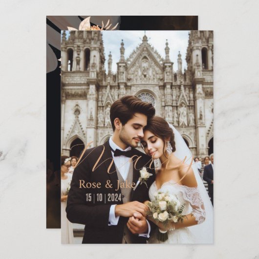 Glück, Hochzeitkarte (Vorne/Hinten)