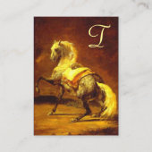 GLÜCK-HORSE-Monogramm Platin-Metallisch Visitenkarte (Rückseite)