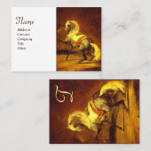 GLÜCK-HORSE-Monogramm Platin-Metallisch Visitenkarte (Vorne/Hinten)