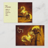 GLÜCK-HORSE-Monogramm Platin-Metallisch Visitenkarte (Vorne/Hinten)