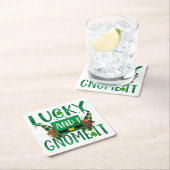 Glück & I Gnome It St Patricks Day Party Rechteckiger Pappuntersetzer (Vor Ort)