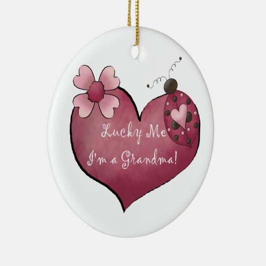 Glück, ich bin ein Oma Geschenke Keramikornament (Rechts)