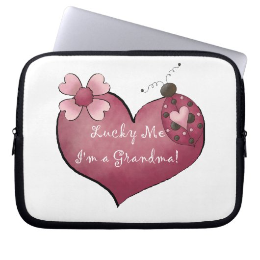 Glück, ich bin ein Oma Geschenke Laptopschutzhülle (Vorderseite)