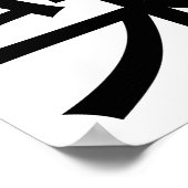 Glück im Kanji mit Poster (Ecke)