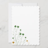 Glück im Kleeblatt der Liebe Grünes Gold Brautpart Einladung (Rückseite)