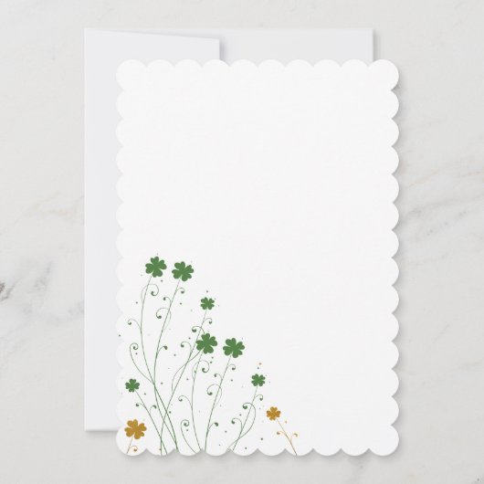 Glück im Kleeblatt der Liebe Grünes Gold Brautpart Einladung (Rückseite)