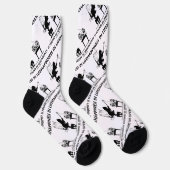 Glück im Leben findet man in glücklichen Katzenfis Socken (Rechts)